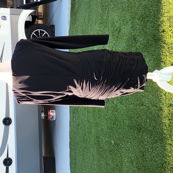 Zara Basic Black Long Sleeve Dress - Size Large - Picture 4 of 9